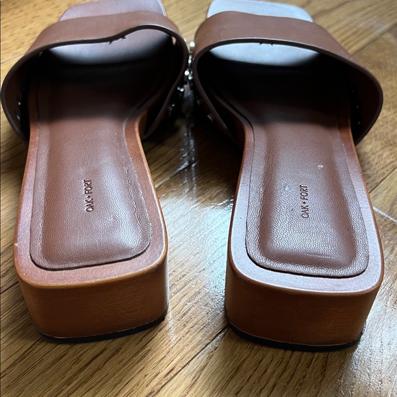 Oak & Fort | Women’s Size 7 Square Toe Clog Brown Slide Sandals - Picture 7 of 7